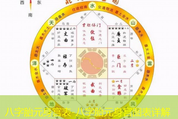 八字胎元身宫表-八字胎元身宫图表详解
