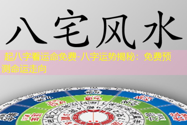  起八字看运命免费-八字运势揭秘：免费预测命运走向