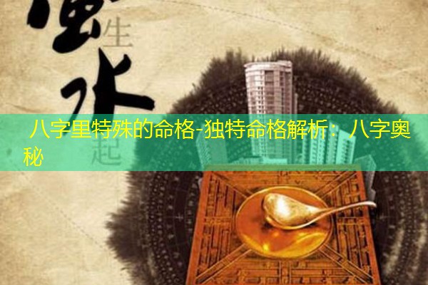  八字里特殊的命格-独特命格解析：八字奥秘