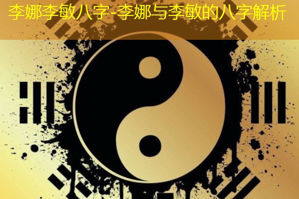  李娜李敏八字-李娜与李敏的八字解析